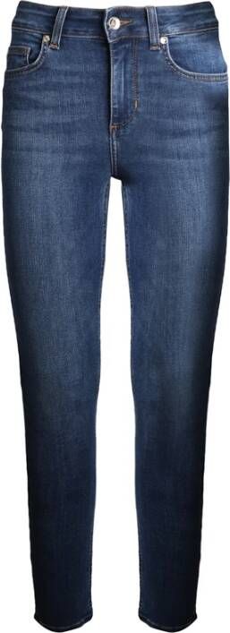 Liu Jo Blauwe Jeans met Gebruikte Wassing en Vernietigde Details Blue Dames - Foto 13