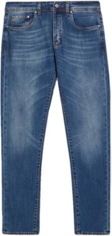 Liu Jo Blauwe effen jeans met ritssluiting en knoopsluiting Blue Heren