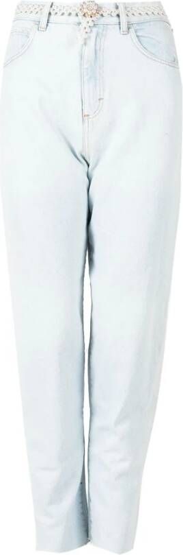 Liu Jo Slim-Fit Jeans met parelriem Blauw Dames