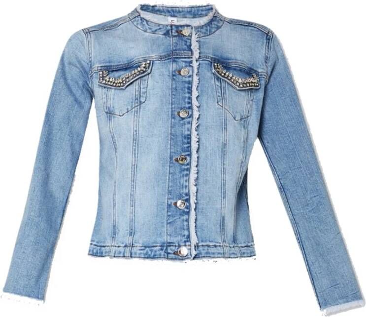 Liu Jo Spijkerjasje met versieringen Blauw Dames