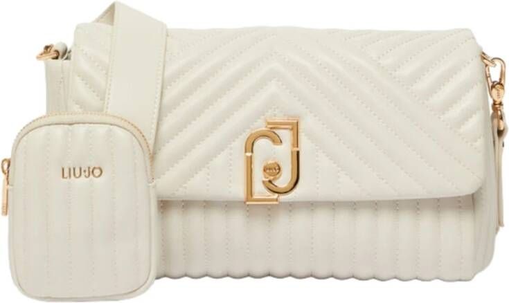 Liu Jo Ivory D Embossed Cross Body Tas Beige Dames