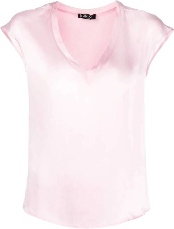 Liu Jo Stijlvolle Mouwloze Top van Zijdeblend Roze Dames