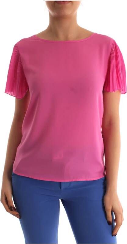 Liu Jo Stijlvolle T-shirt met open rug Roze Dames