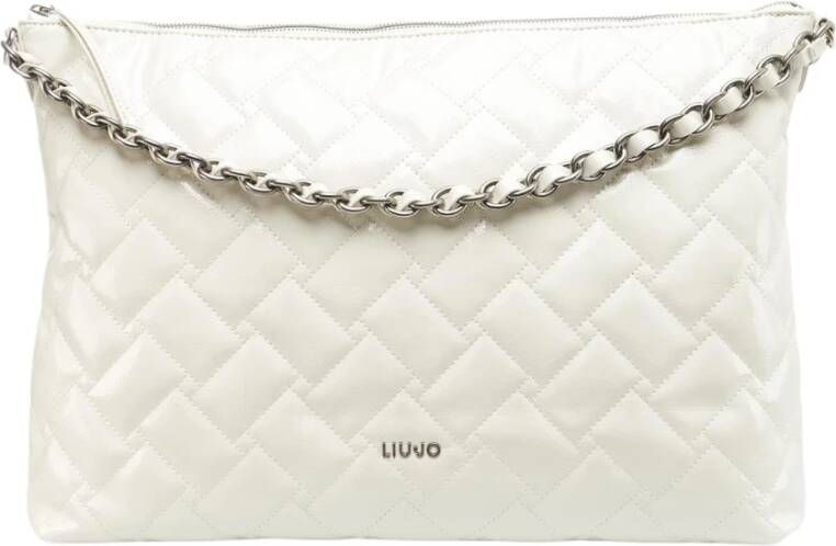 Liu Jo Grote Quilted Clutch Tas met Dubbele Band White Dames