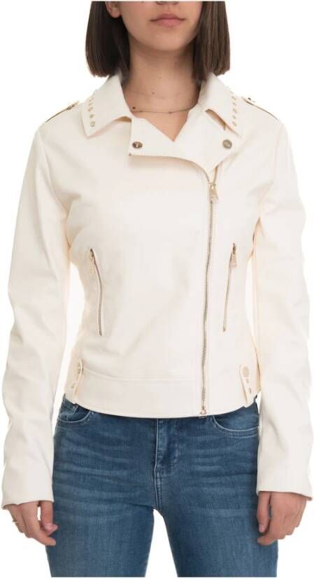 Liu Jo Stoere Synthetisch Leren Moto Jas White Dames