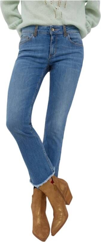 Liu Jo "Stratck Wash Cropped Jeans" Blauw Dames