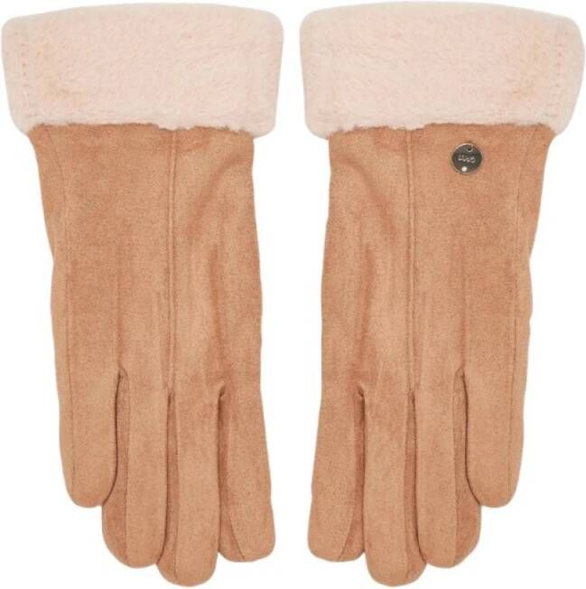Liu Jo Suède Effect Handschoenen Brown Dames