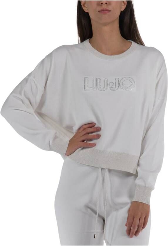 Liu Jo Giro Profili Lurex Sweatshirt voor vrouwen White Dames