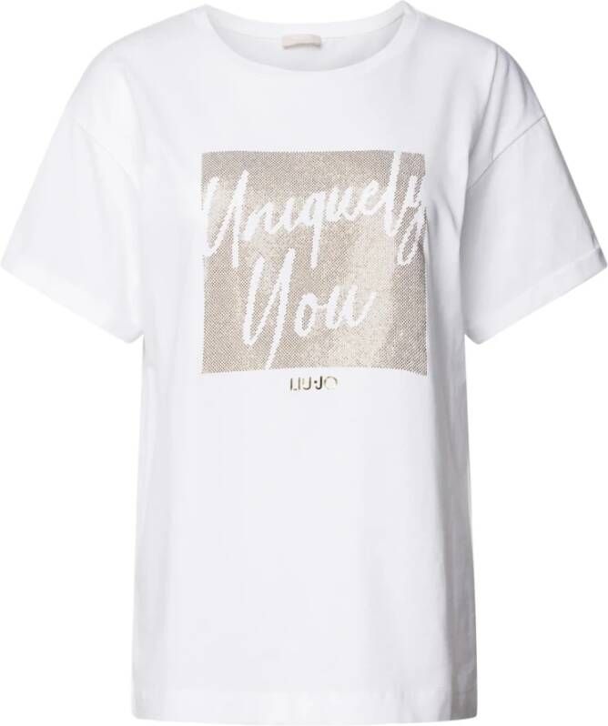 Liu Jo T-shirt met kleine steentjes Uniquely wit