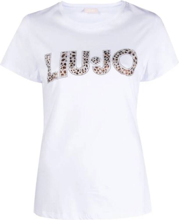 Liu Jo Logo Print Crew-neck T-shirt voor Dames White Dames