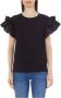 Liu Jo Zwarte Katoenen T-Shirt met Gerimpelde Mouwen Zwart Dames - Thumbnail 2