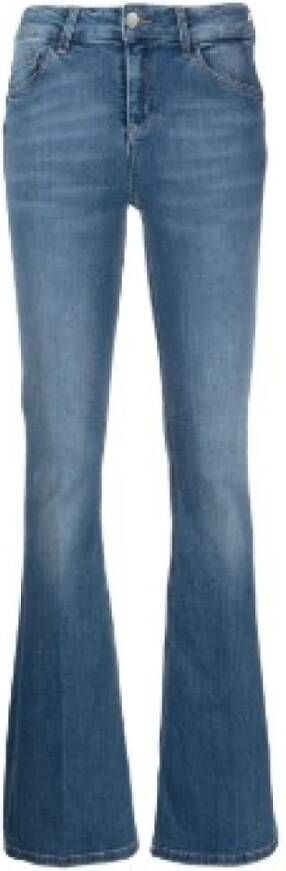 Liu Jo Blauwe Flared Jeans met Hoge Taille Blue Dames