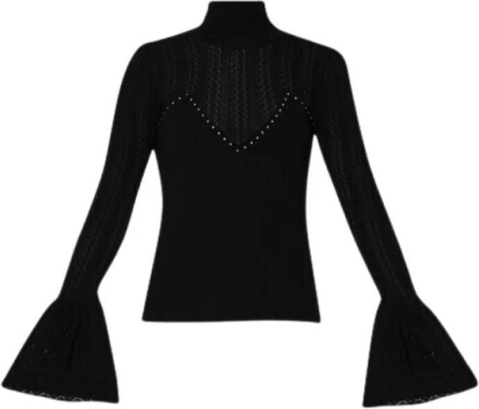 Liu Jo Zwarte Plisse+Studs Shirt Black Dames