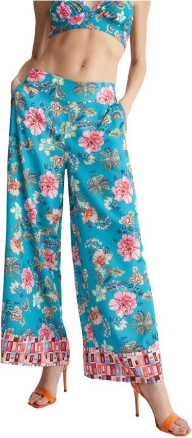 Liu Jo Turquoise Wijde Broek Blauw Dames