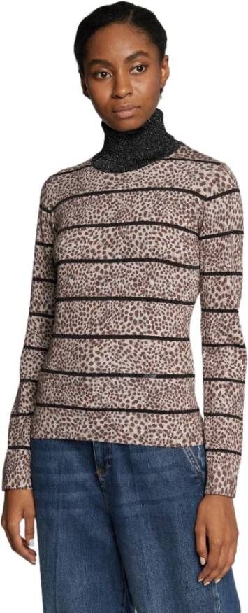 Liu Jo Turtleneck Sweater met charmante print Beige Dames