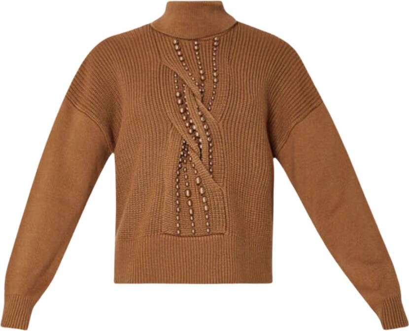 LIU JO Dames Truien & Vesten Maglia Chiusa M l D vita Perle Camel