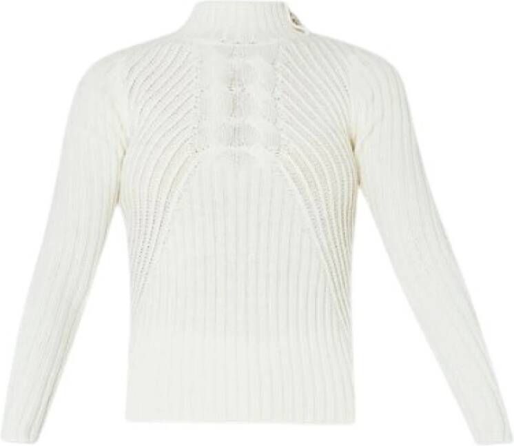 Liu Jo Witte Sweaters Gesloten Hals M L White Dames