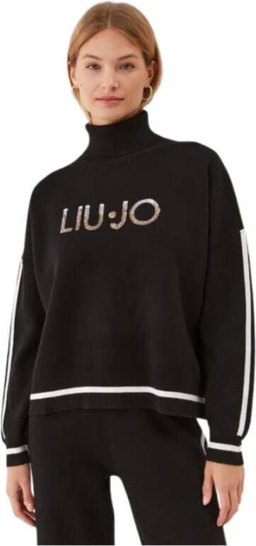 Liu Jo Paillet Logo Trui Tf3215-Ma63M Black Dames