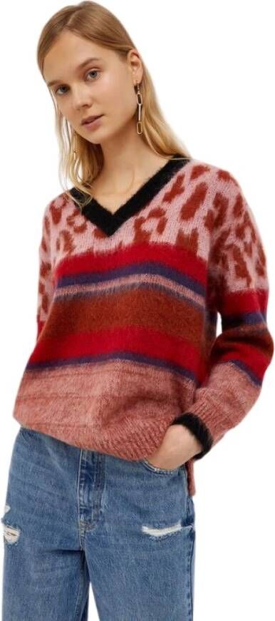 Liu Jo V-hals gebreide kleding Rood Dames