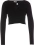 Liu Jo Dames Jewel Neck Cropped Sweater Black Dames - Thumbnail 1