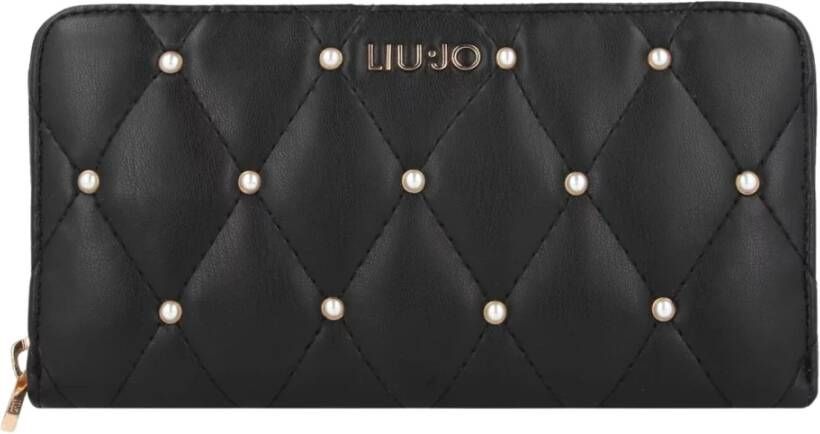 Liu Jo Gewatteerde portemonnee met nep parels Black Dames
