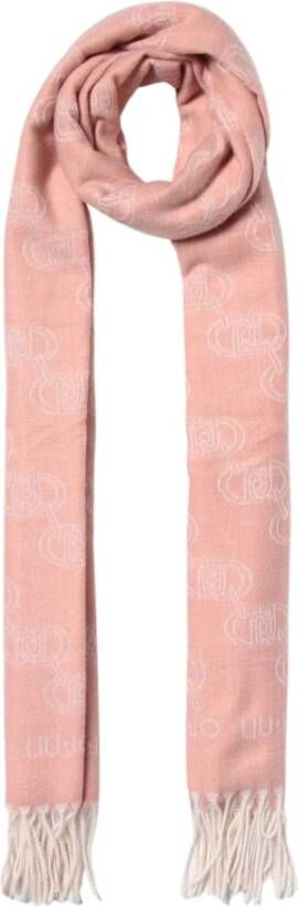 Liu Jo Winter Chic Jacquard Logo Catena Sjaal Roze Dames