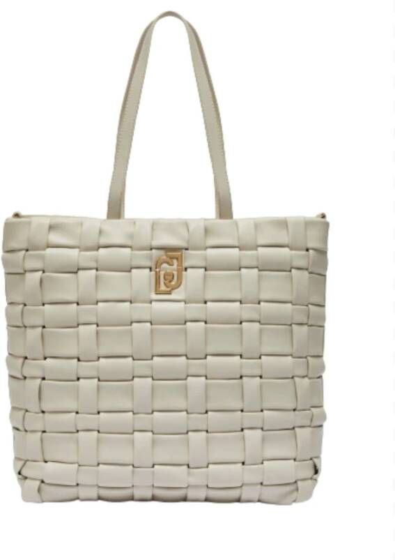 Liu Jo Witte Geweven Eco-Leren Tote Tas White Dames - Foto 2