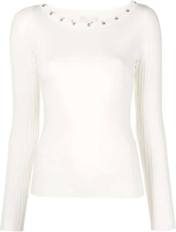 Liu Jo Gesloten longsleeve top voor vrouwen White Dames