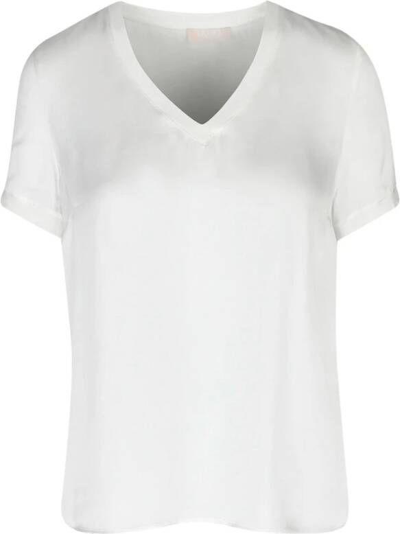 Liu Jo Witte V-hals T-shirt Wit Dames