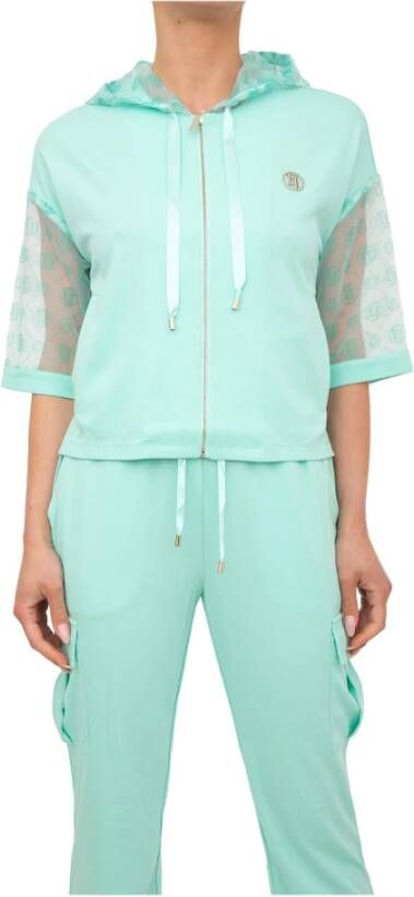 Liu Jo Aquamarine Open Sweatshirt Blue Dames