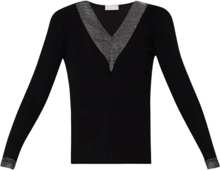 Liu Jo Zwarte Shirt 100% Samenstelling Productcode: Mf3355Ms49I Zwart Dames