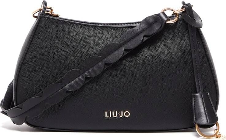 Liu Jo Zwarte Handtas met Logo Bedel Zwart Dames