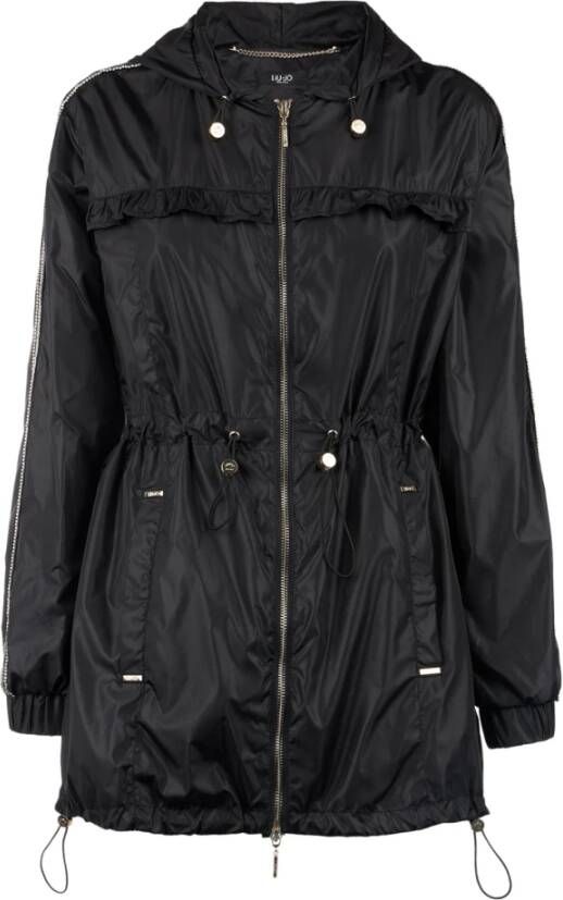 Liu Jo Zwarte hoodie met micro strass detail Black Dames