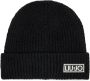 Liu Jo Zwarte logo beanie voor dames Zwart Dames - Thumbnail 1