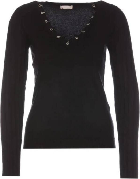Liu Jo Zwarte Shirt 100% Samenstelling Productcode: Mf3141Ms49I Black Dames