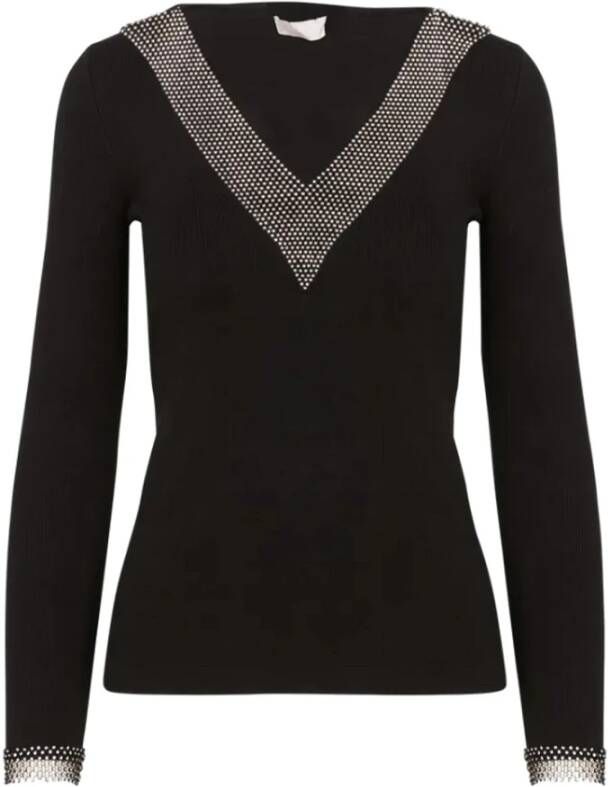 Liu Jo Zwarte Shirt 100% Samenstelling Productcode: Mf3355Ms49I Black Dames