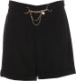 Liu Jo Zwarte shorts met hoge taille en gouden kettingdetail Zwart Dames - Thumbnail 1