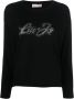 Liu Jo Gesloten shirt met lange mouwen en zwart logo Black Dames - Thumbnail 2