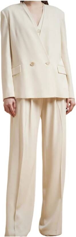 Liviana Conti Beige Dubbelrij Blazer Beige Dames