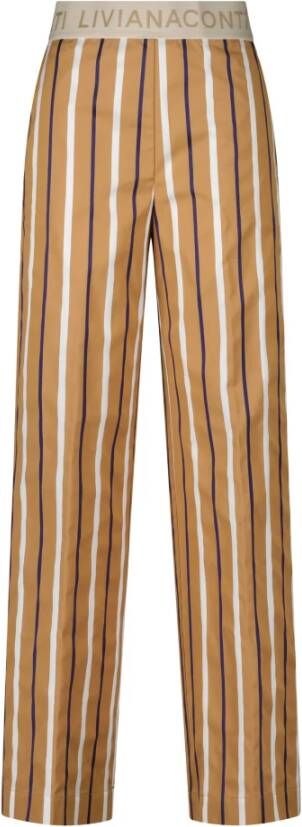 Liviana Conti Brede broek Beige Dames
