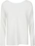 Liviana Conti Geribbelde Viscose Trui in Wit White Dames - Thumbnail 1
