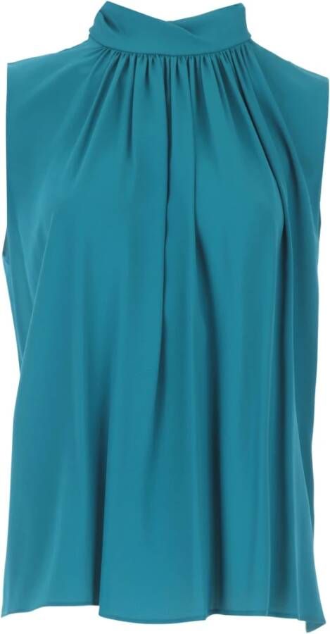 Liviana Conti Heldere Turquoise Blouse Hoogwaardig en Stijlvol Blauw Dames