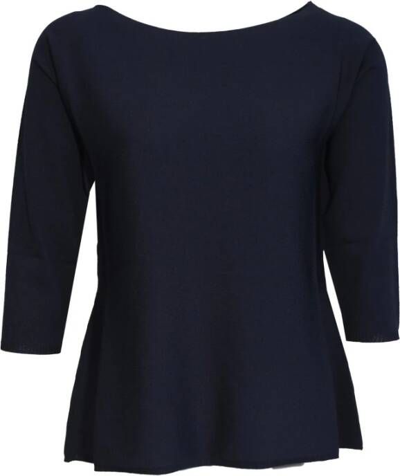 Liviana Conti Luxe Blauwe Ronde Hals Trui Blauw Dames