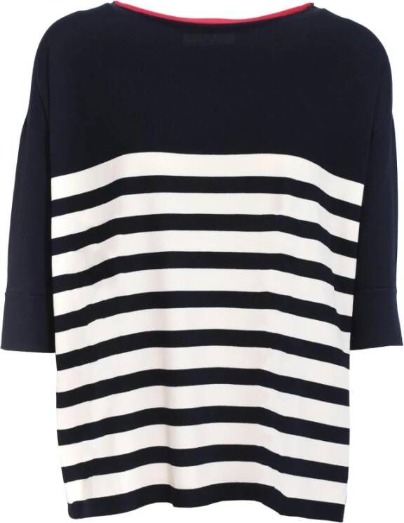 Liviana Conti Oversized Gestreepte Trui Blauw Dames