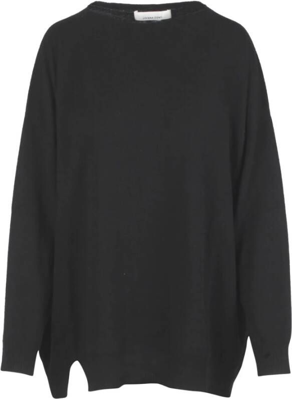Liviana Conti Pullover met Ronde Hals Zwart Dames