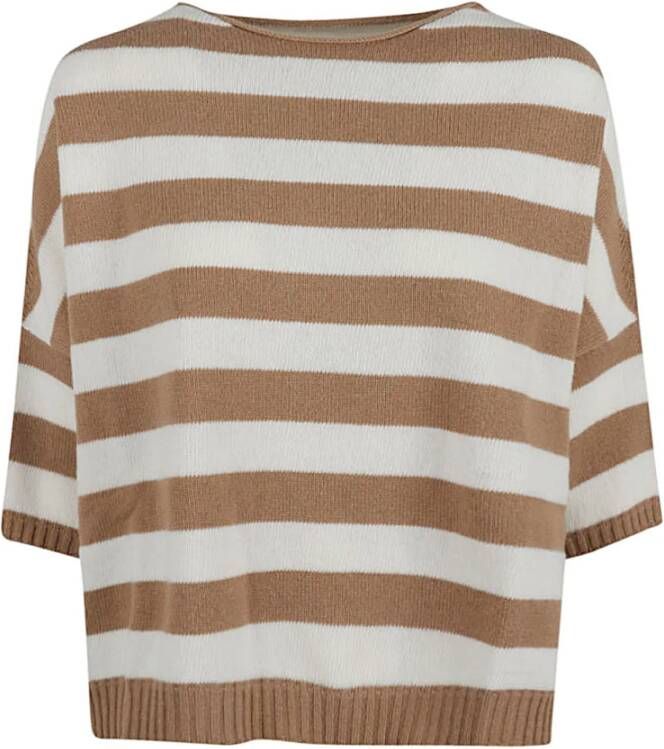 Liviana Conti Gestreepte wollen trui Brown Dames