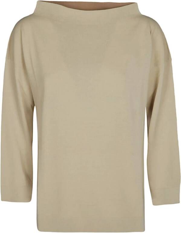 Liviana Conti Stijlvolle Boat Neck Sweater in Bruin Brown Dames