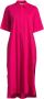 Liviana Conti Stretch Poplin Polo Jurk met Zijsplitten Roze Dames - Thumbnail 1