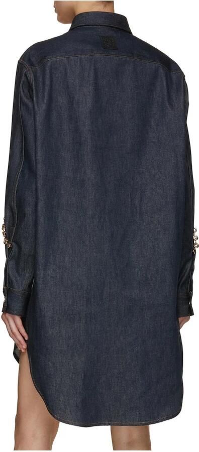 Loewe Blauwe Denim Overhemdjurk met Kettingen Blue Dames - Foto 3