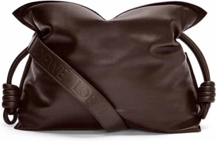 Loewe Modieuze Leren Schoudertas in Medium Formaat Bruin Dames